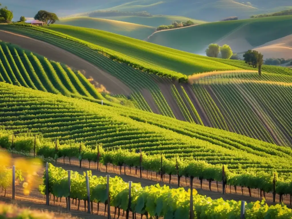 Viñedo pintoresco en California Rutas vinícolas seguras para viajeros mayores en una impresionante imagen 8k de una pintoresca viña en California