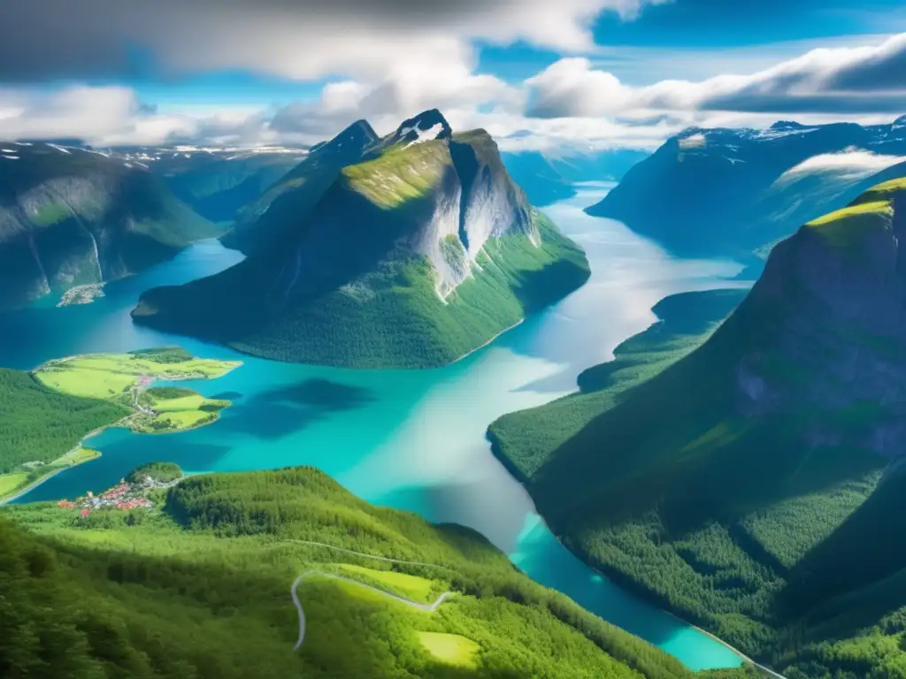 Maravillosa vista de los fiordos escandinavos Viaje ecológico a los majestuosos fiordos escandinavos