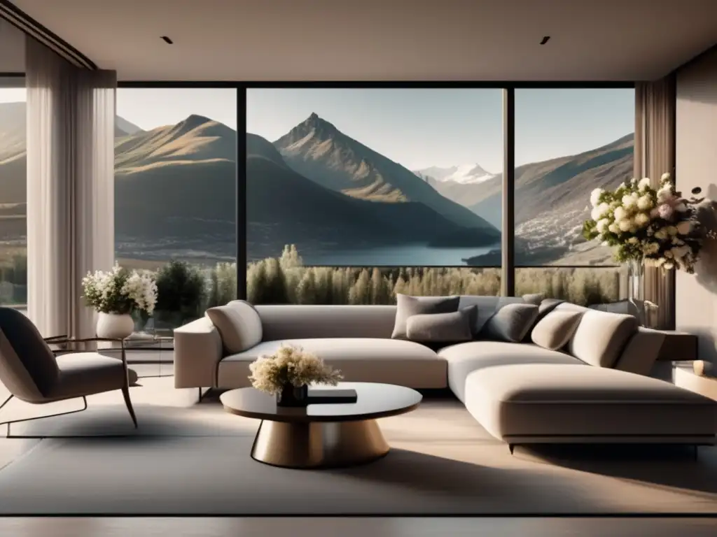 Moderna sala de estar con vista a la montaña Sala de estar moderna con vista a la montaña - Consejos financieros viaje médico