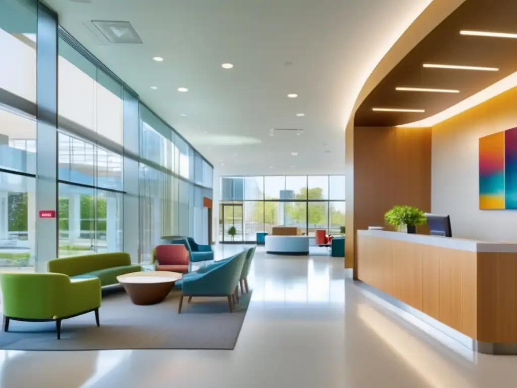 Lobby moderno y sereno de hospital Hospital moderno y tranquilo con personal amigable - Recomendaciones seguridad viajeros seniors América Norte