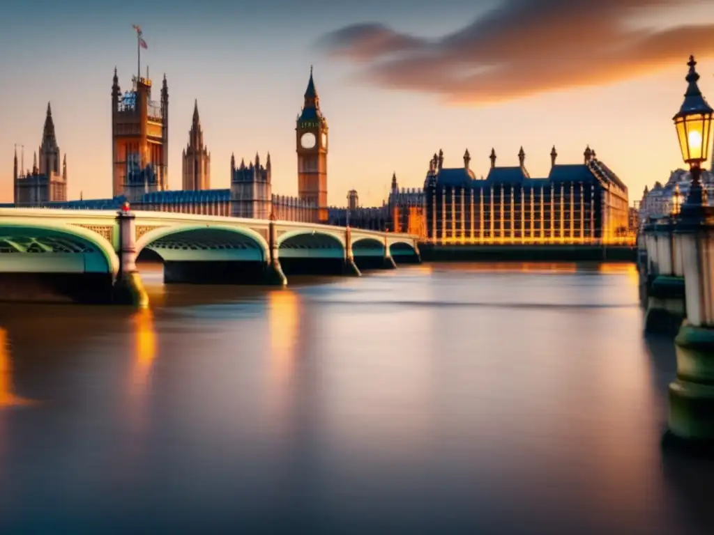 Puente de Westminster en Londres, atardecer Beneficios de viajar a Londres para adultos mayores: Puente Westminster, Big Ben, River Thames, London Eye, arquitectura, flores
